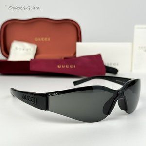 BRAND NEW Gucci GG1651S 001 Black Grey Unisex Mask Sunglasses GG 1651S